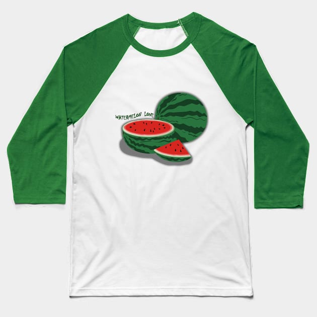 watermelon Baseball T-Shirt by D_creations